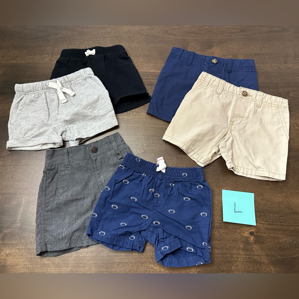 12 month Lot of Beige and Blue Baby Shorts